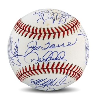 1999 New York Yankees Team Signed World Series Baseball 20 Signatures Including Jeter